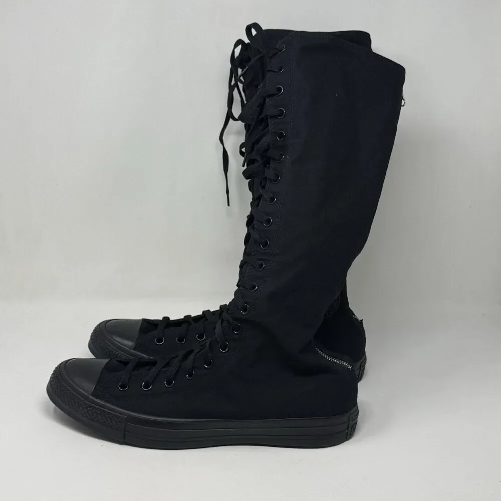 Converse XXHI Knee High Sneakers Mens 13 Triple Black Back Zipper Skater Punk - Picture 6 of 14